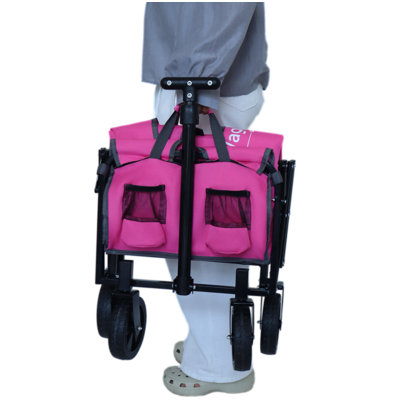 Expandable Dual-Layer Utility Wagon with 100% Extra Space - Grocery Cart for Camping, Shopping, Sports, Gardening, Fishing