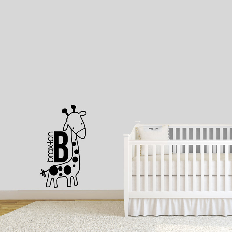 Adhésif décoratif girafe personnalisé, Noir, Oui
