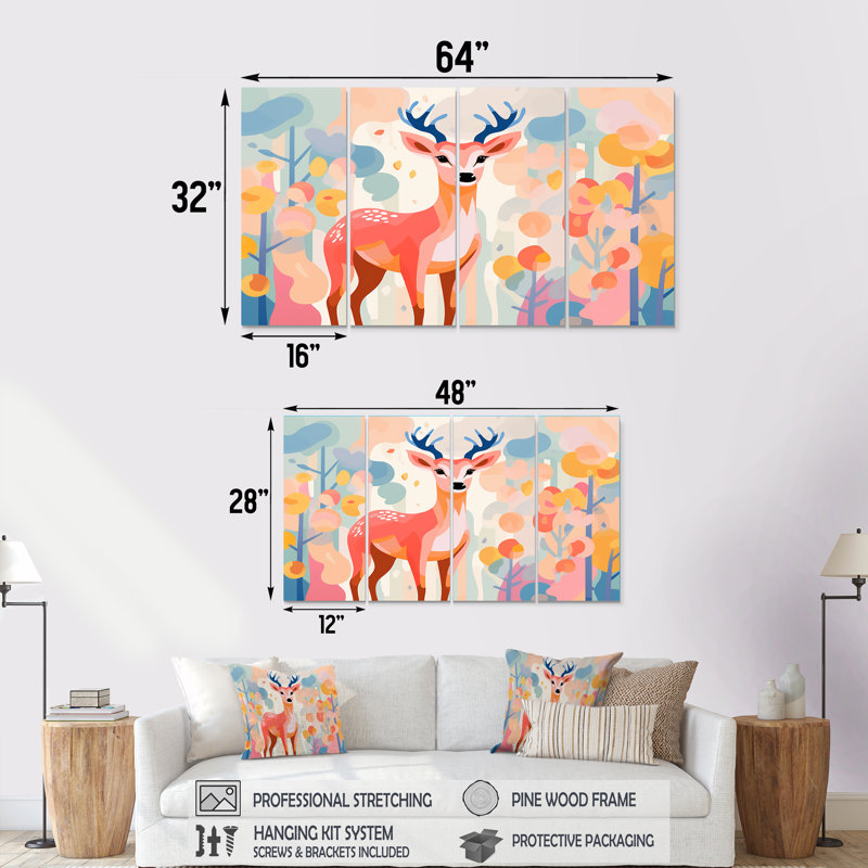 Ensemble de décorations murales 4 pièces, H 28 po x l 48 po