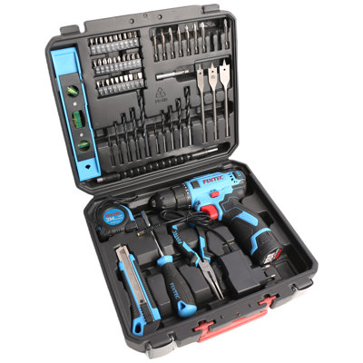 Ensemble de perceuse sans fil 12V avec batterie, chargeur et trousse de projet de 60 pièces