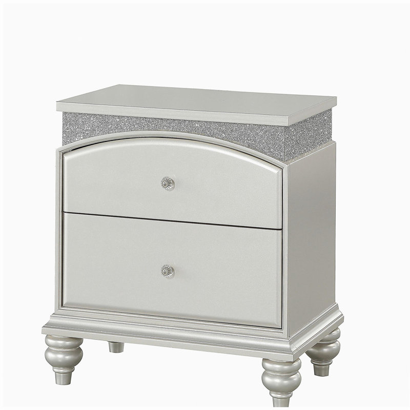 Table de chevet 2 tiroirs Platinum