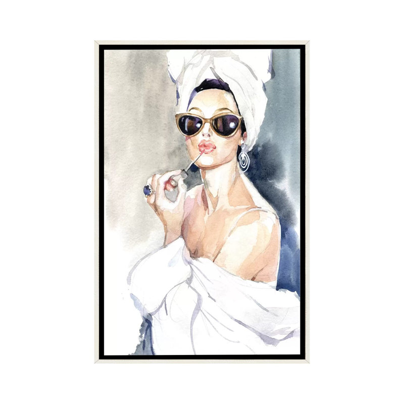 «Avant le miroir», impression de Marina Ignatova, Toile encadrée flottante blanc vieilli, H 26 po x l 18 po x P 1,5 po
