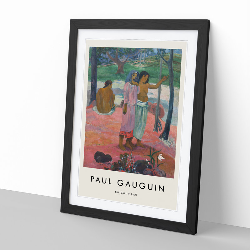The Call by Paul Gauguin - Picture Frame Painting, 36cm H x 27cm W x 2cm D, Black Framed