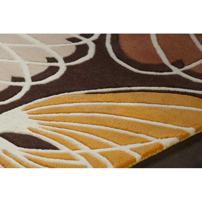 Inhabit Designer Brown/Orange Area Rug, Rectangle 5' x 7'6"