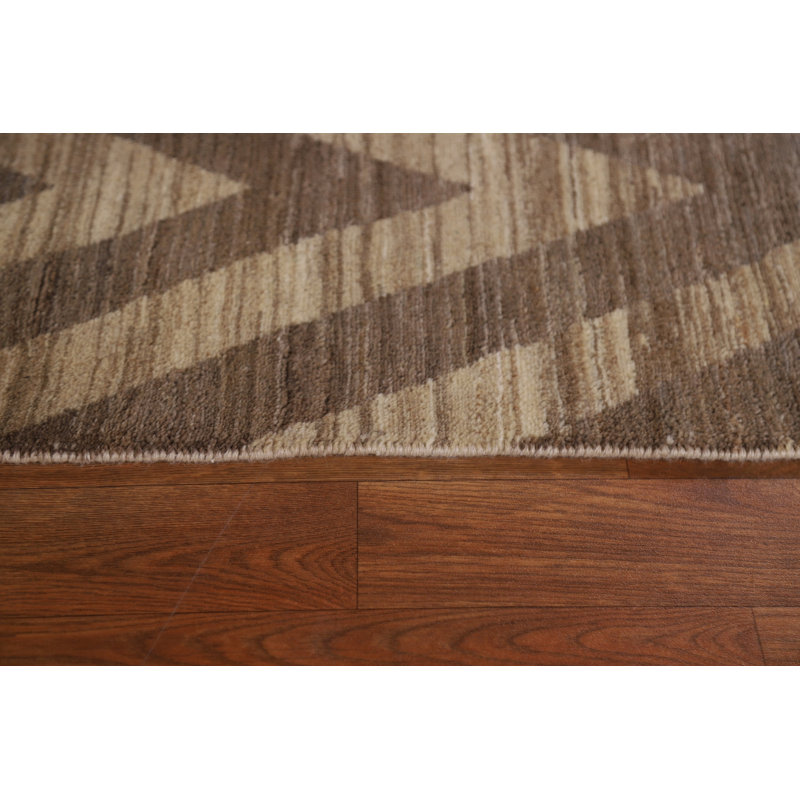 Tapis oriental à chevrons Gabbeh Kashkoli fait à la main 6 x 8