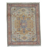 Sino Wool Oriental Area Rug in Peach/Ivory/Light Blue