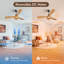 52'' Abs Ceiling Fan Light With Rattan Shade And Remote Control Included 