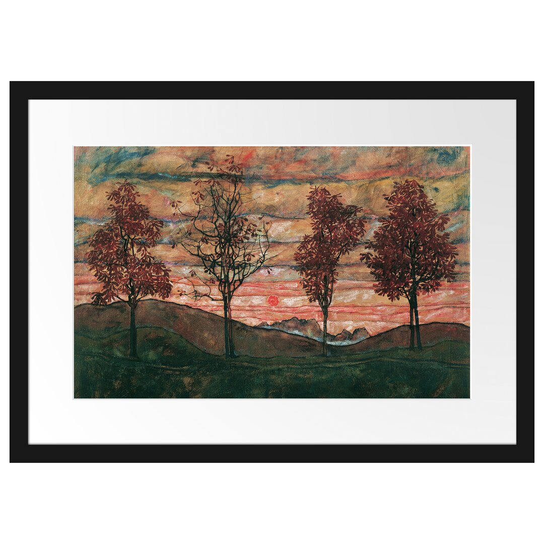 Gerahmter Kunstdruck Four Trees von Egon Schiele