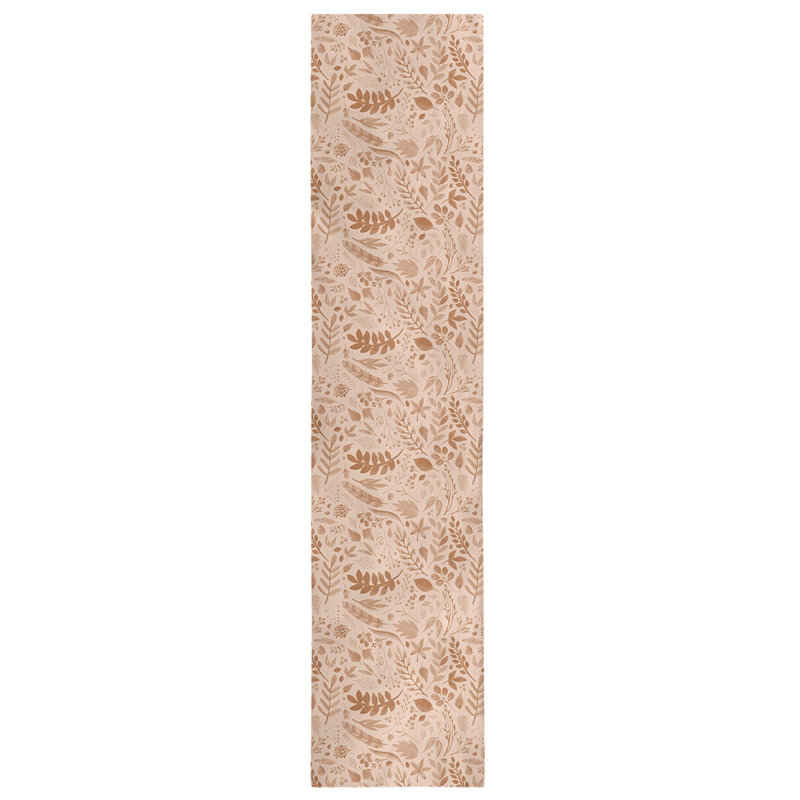Chemin de table Festive Hol Autumn, L 90 po x l 16 po, Mélange de coton, Beige/brun