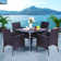 Alyah Dining Table With 4 PE Rattan Chairs For 4-person Dining Set