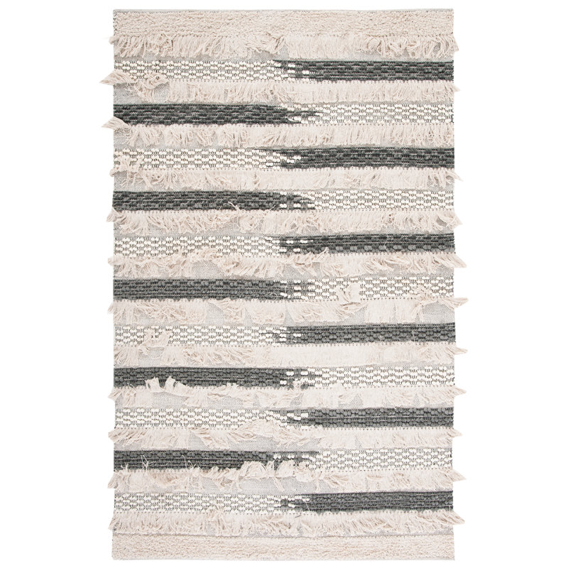 Artesha Hand Woven Cotton Striped Rug, Rectangle 3' x 5'