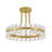 Jackeline 16'' - 3 Lights Brushed Brass Crystal Ball Modern Chandelier Style Circle Semi Flush Mount Lighting Fixture For Living Room/Bedroom-327690779