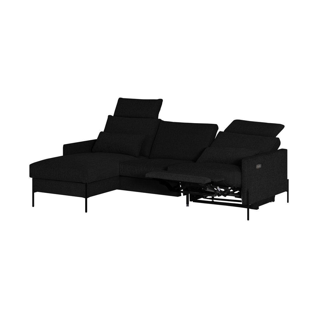 Ecksofa Laura Elektrische Relax-Funktion mit USB-Anschluss