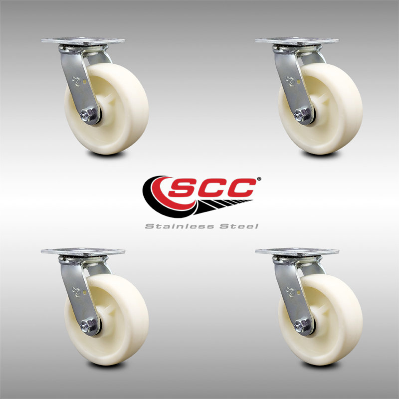Swivel Caster Set with Roller Bearings