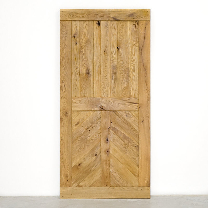 Waithman Solid Oak Wood Barn Door,  Natural Oil