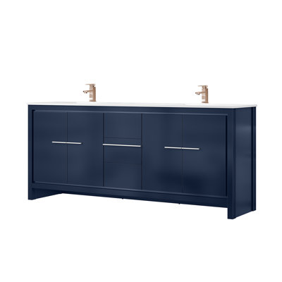 Lafarre 80 in W x 20 in D Double Bath Vanity, Faucet Set