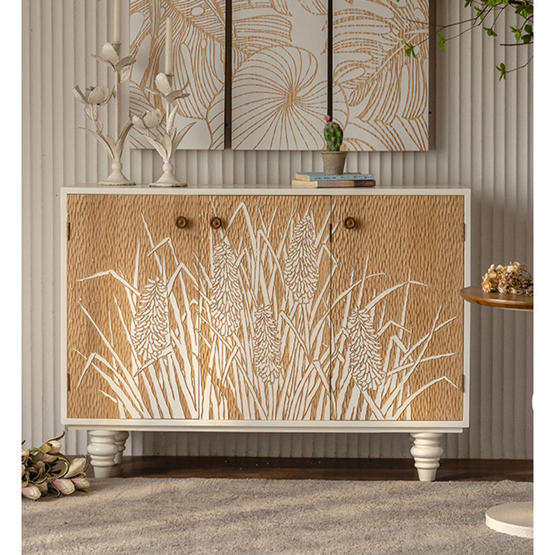 Armoire d'appoint 47,24 "en bois massif brun et blanc standard