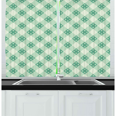Geometric Pointed Kitchen Curtain
