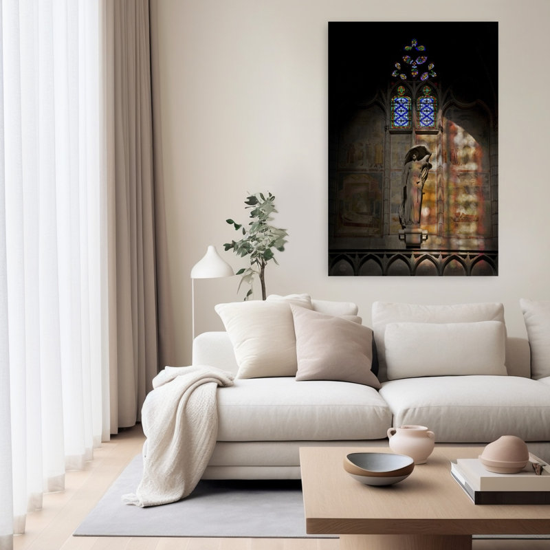Statue In St Nazaire Cathedral Bezier Languedoc-Roussillon France by George Munday - Wrapped Canvas Print