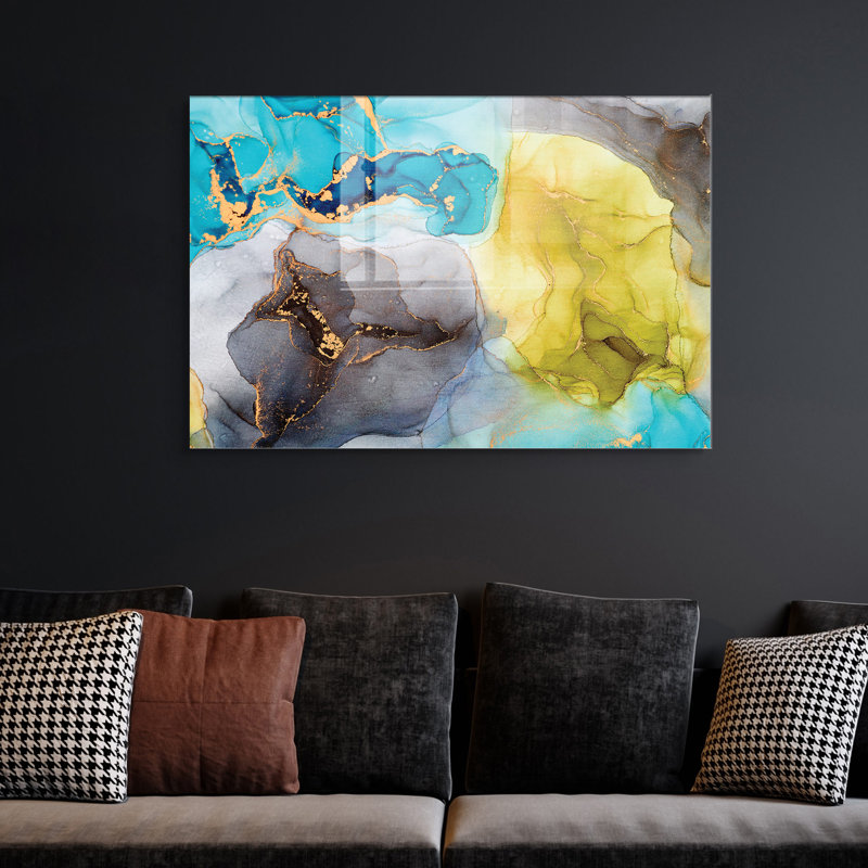 Superbe peinture murale en verre trempé 27,6 po x 39,4 po | 100% verre trempé, épaisseur: 0,16 pouce | Décoration élégante pour le salon ou le bureau, durable et facile à nettoyer, idée de cadeau parfaite