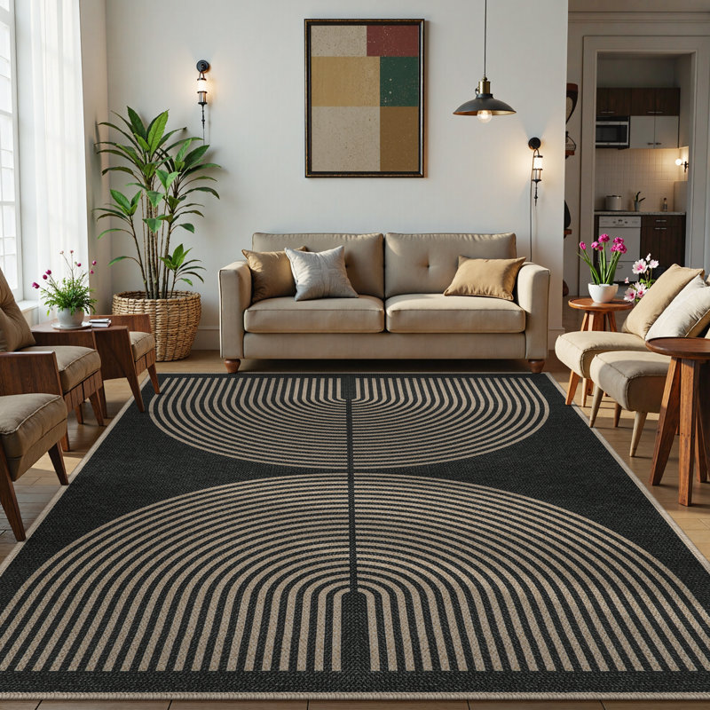 Tapis de jute moderne pour l'extérieur, Rectangle 9 pi x 12 pi