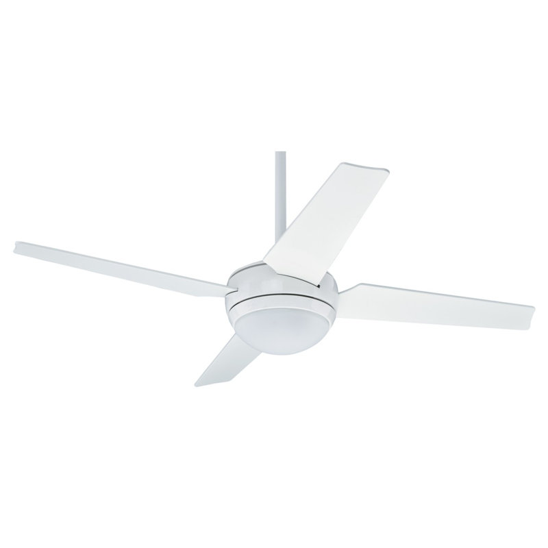 132cm Ceiling Fan with Light Kit, White, White