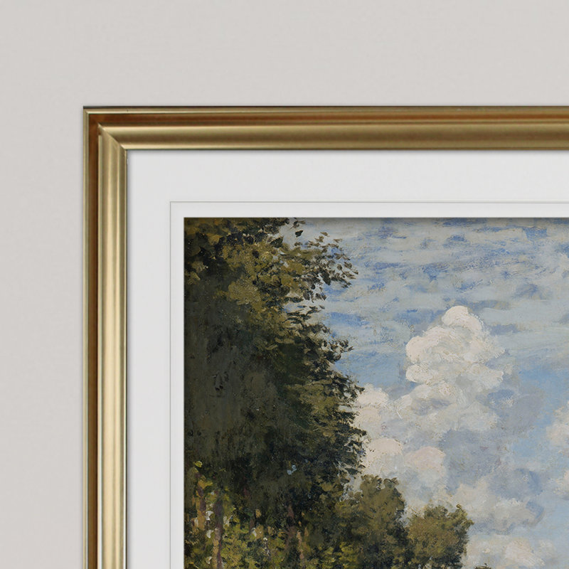 «Port at Argenteuil» par Claude Monet, reproduction, H 24 po x l 32 po x P 1,5 po, Impression encadrée, Gold