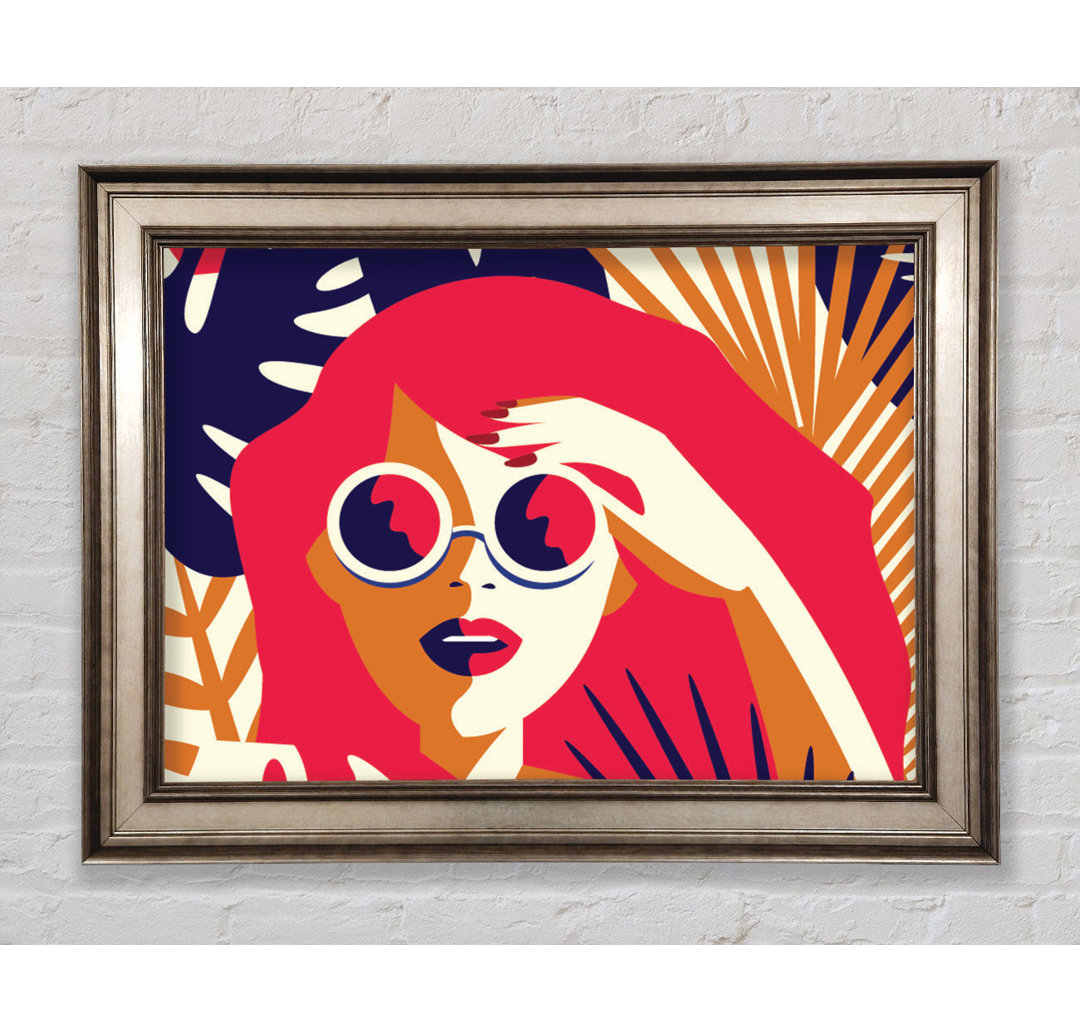 Sunshine Glasses Woman - Einzelner Bilderrahmen Kunstdrucke