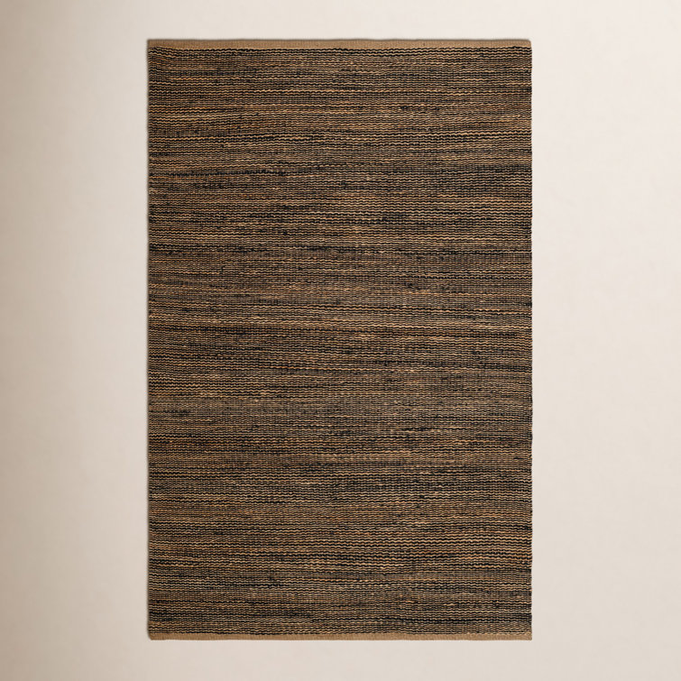 Striped Black/Natural Handwoven Jute Rug