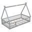 Lit simple en forme de tente avec garde-corps, lattes, porte, gris-1429464591-1429464577