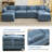 Chenille Upholstered Sectional Sofa Couch with Ottoman-1219246340-1231941014
