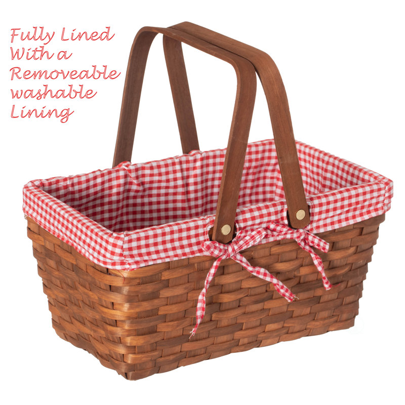 Panier de pique-nique en bois, service pour 1 personne