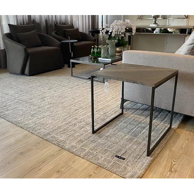 Tapis rectangulaire gris clair Marut
