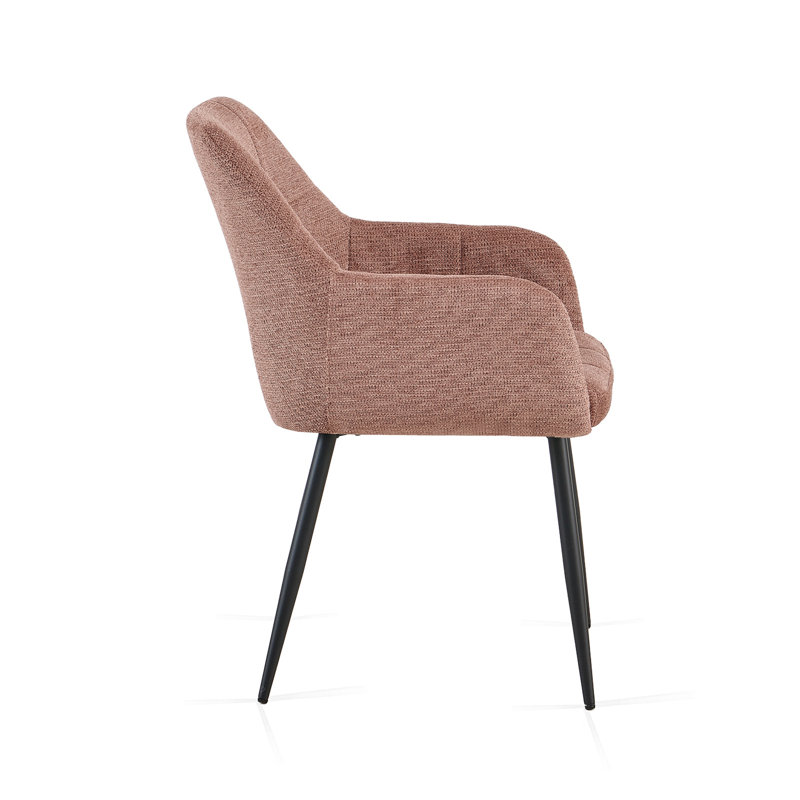 Chenille Fabric Dining Chair, Rust Brown