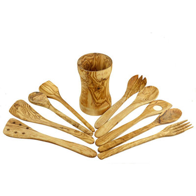 Olivenholz Erleben 10 Utensil Set