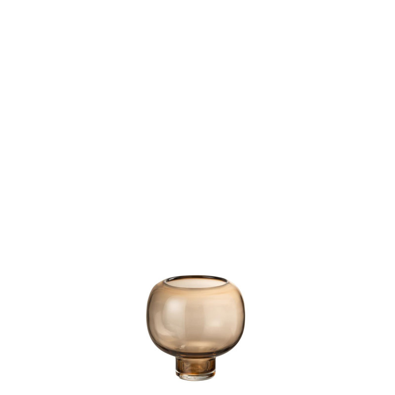 Bateman Glass Table Vase, Brown, 15cm H x 14cm W x 14cm D
