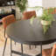 Ilmie Oak Oval Metal Base Dining Table