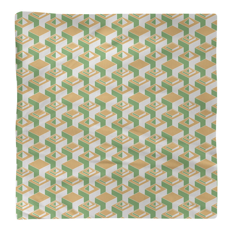 Serviette de table en coton à motif de gratte-ciels à deux couleurs, H 0,1 po x l 22 po x P 22 po, Orange/vert