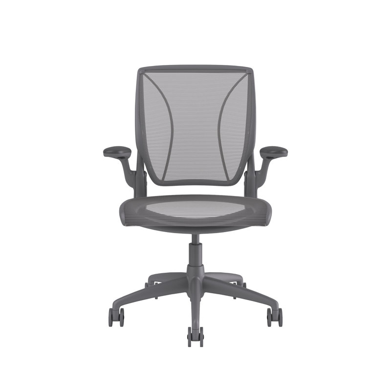 World Task Chair, Gray, Silver, Fixed