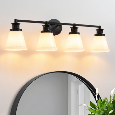 Conchita 4-Light Dimmable Frosted Glass Vanity Light