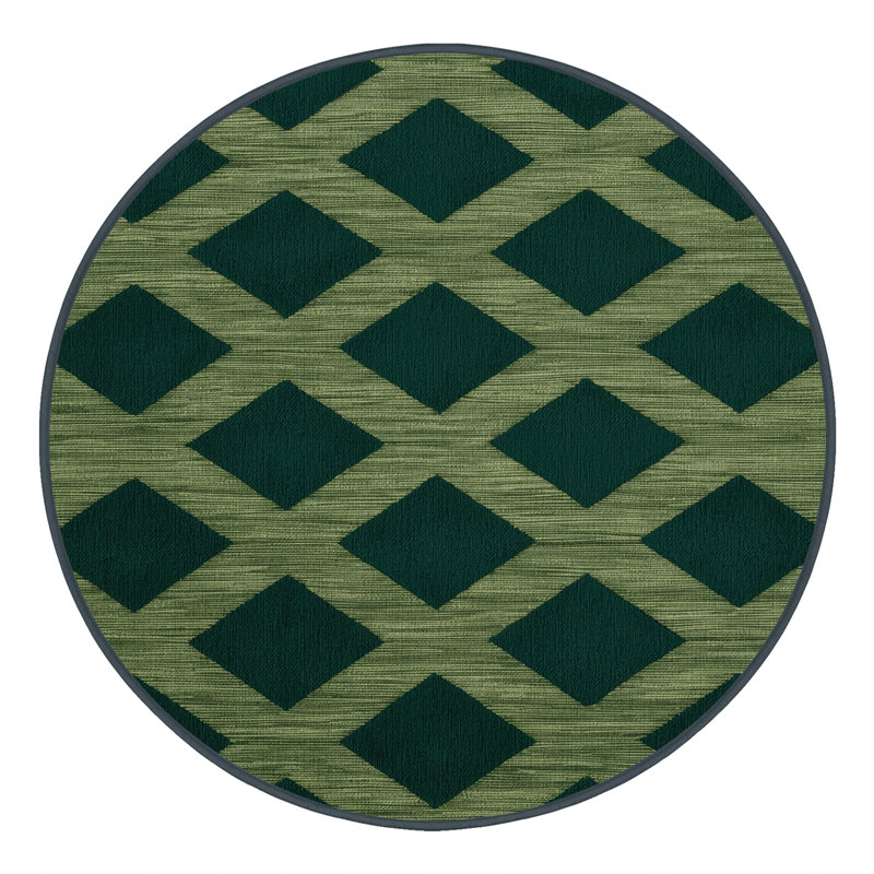 Tapis botanique brun lavable à la machine, Rond 3 pi
