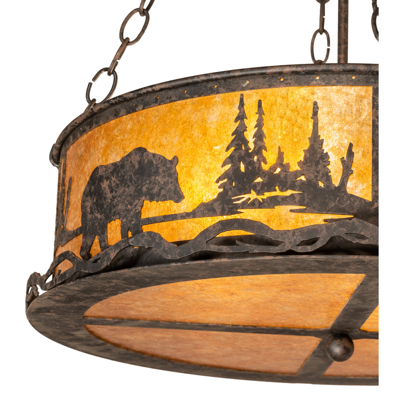Luminaire suspendu cylindrique unique à 4 lumières Ella-Mai