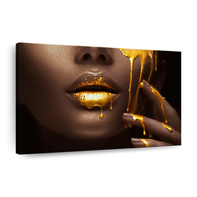 Gold Female Portrait Canvas Print