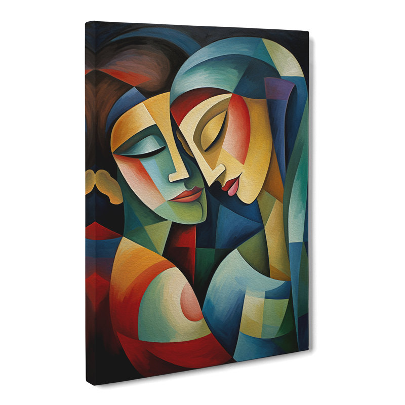 Lovers Cubism Art - Wrapped Canvas, 50cm H x 35cm W x 3cm D