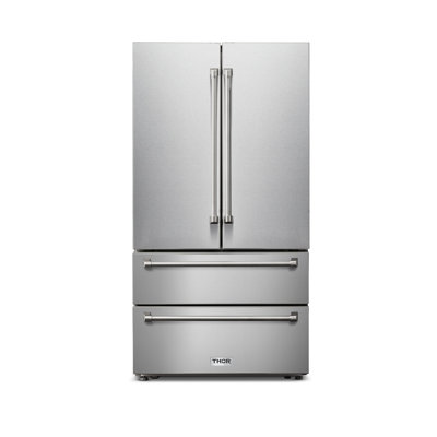 Thor Kitchen 36" 22.5 Cubic Feet Energy Star Smudge-Resistant French Door Refrigerator
