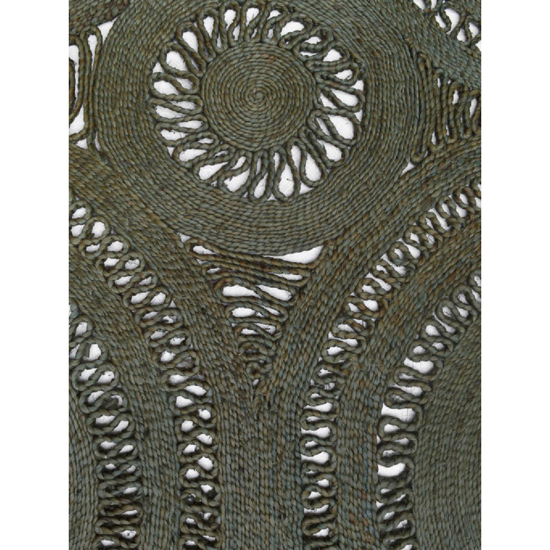 Tapis vert olive / brun Mehndi, Rectangle 12 pi x 15 pi