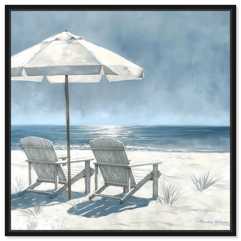 Art de plage moderne Waves and Whispers par Art Remedy, Cadre flottant noir, H 13 po x l 13 po x P 1,8 po