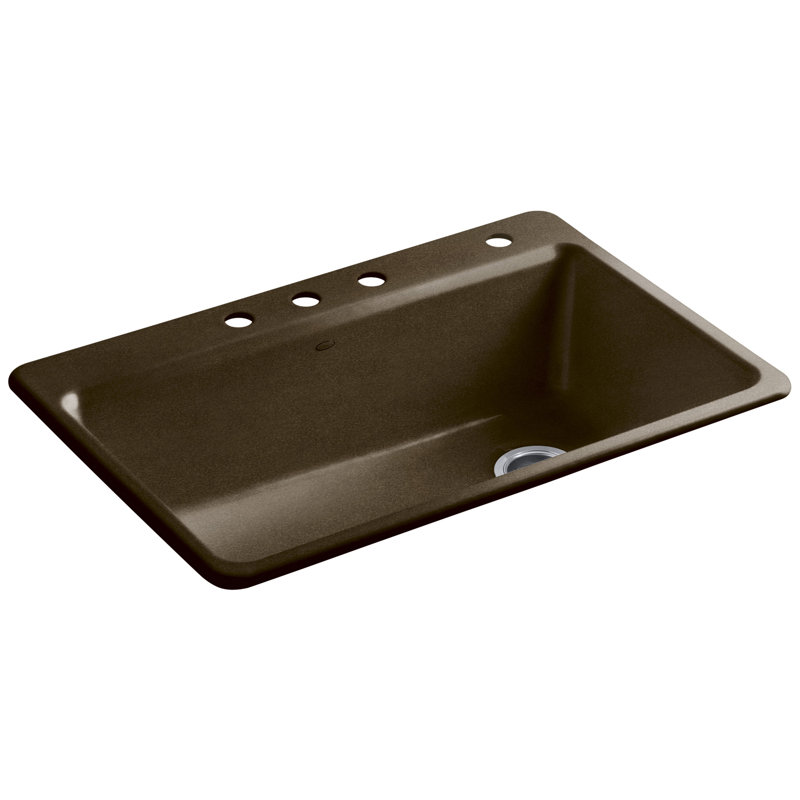 Riverby™ Single-Bowl Top-Mount Kitchen Snk with Accessories, 3 hole, White