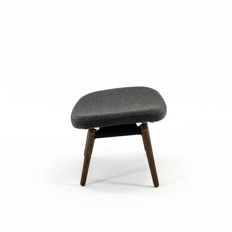 Ella Ottoman, Walnut, Slate Rayon/Viscose