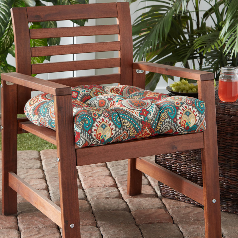 Shipton Outdoor 20'' Dining Chair Seat Cushion, Denim, 1